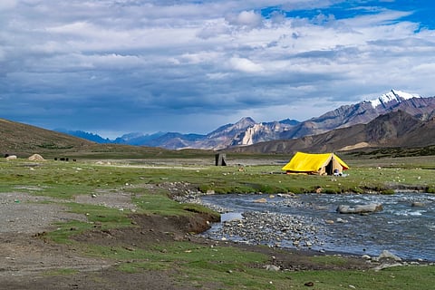 A tent in Nimaling camp along Markha Valley 